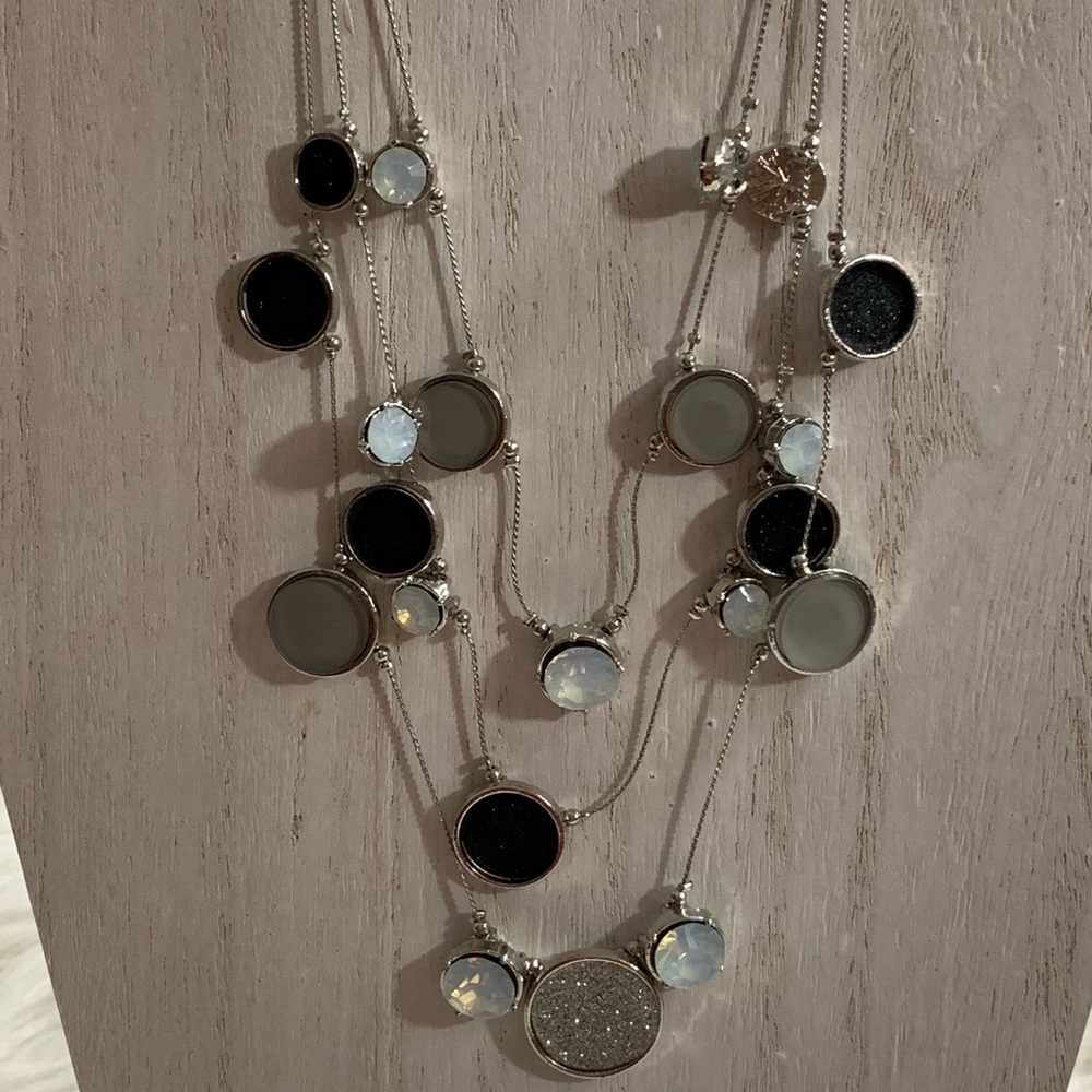 Sophia & Kate necklace earrings set silver tone